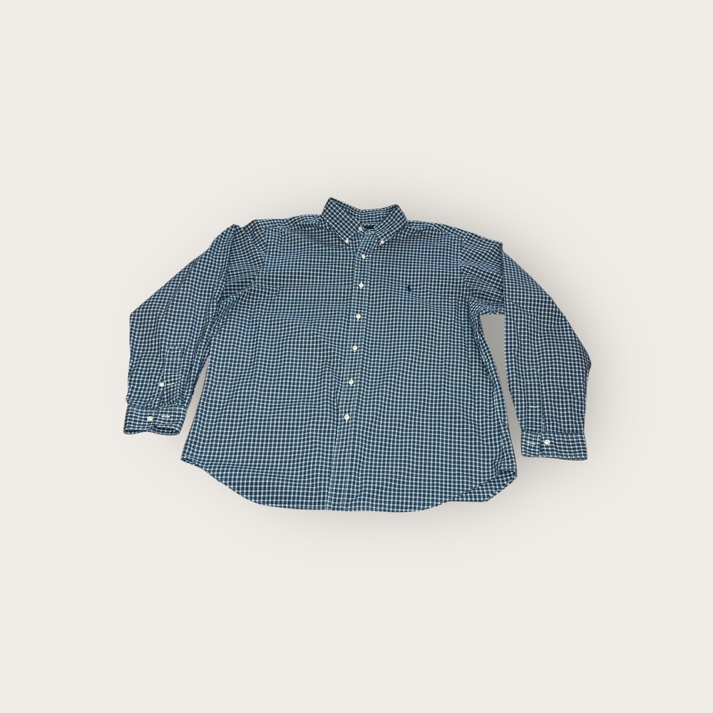 Ralph Lauren Mens Classic Fit Gingham Long Sleeve Button Down‎ Shirt XL